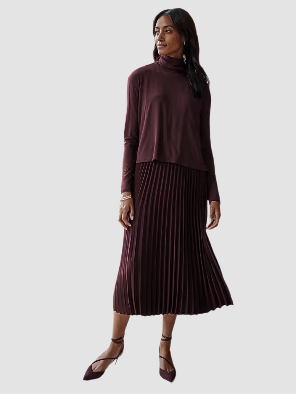 J.Jill NWT 2-in-1 Turtleneck Dress – Dark Fig – Size XLP